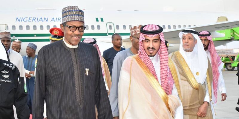 Buhari arrives in Saudi Arabia for investment summit