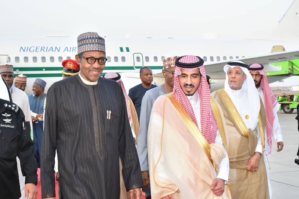 Buhari arrives in Saudi Arabia for investment summit