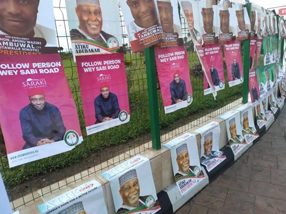 PDP National Convention: Presidential campaign posters, banners of Atiku, Saraki, others flood venue