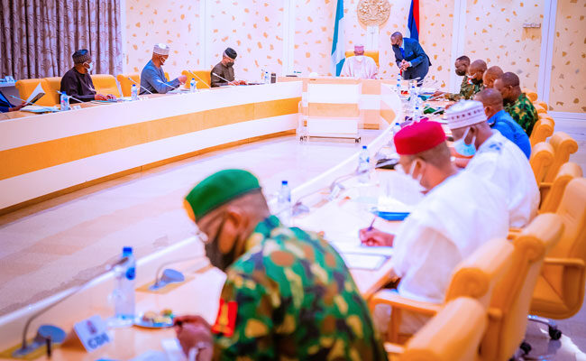 Buhari presides over security meeting in Aso Rock