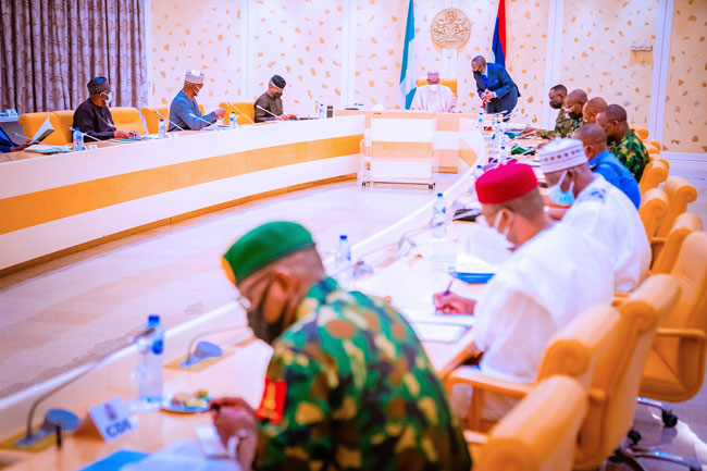 Buhari presides over security meeting in Aso Rock
