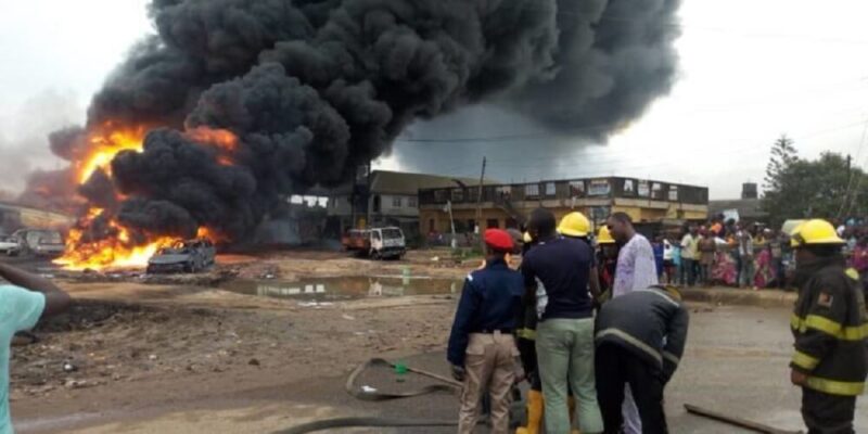 JUST IN: Massive pipeline leakage in Ikeja