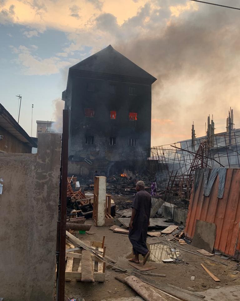Fire razes furniture workshop, spare parts building in Ladipo market