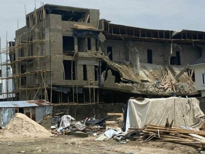 Another Lagos building caves in