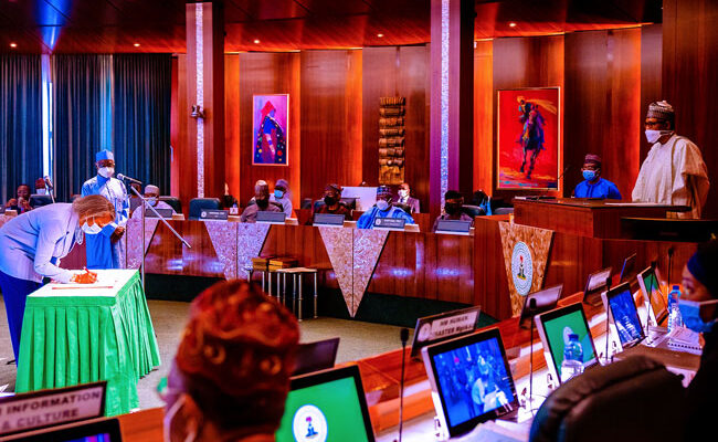 Buhari chairs FEC meeting, swears in new INEC National Commissioners