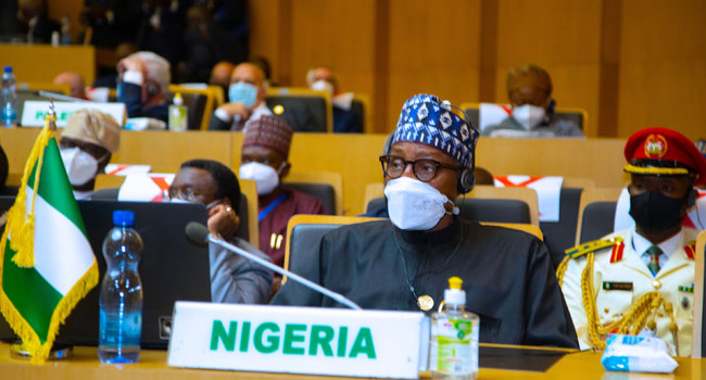 We will continue to stand, fight for justice, Buhari says at AU