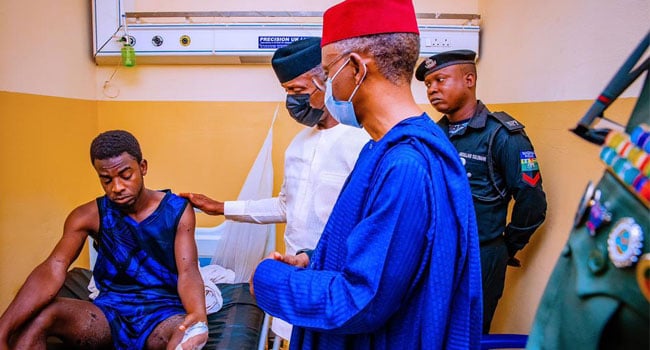 ‘Saddened’ Osinbajo, El-Rufai visit Kaduna train attack victims