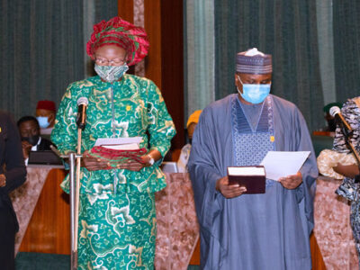 Buhari presides over FEC meeting, swears in four permanent secretaries
