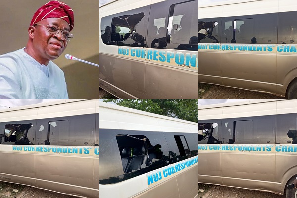 BREAKING: Many injured as thugs attack Oyetola’s campaign train
