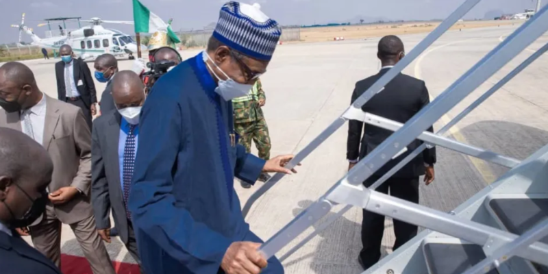 JUST IN: Buhari departs for Abu Dhabi, to meet new UAE President
