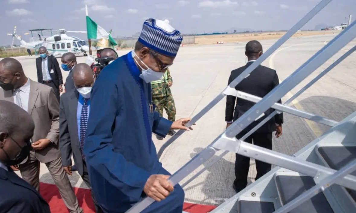 JUST IN: Buhari departs for Abu Dhabi, to meet new UAE President