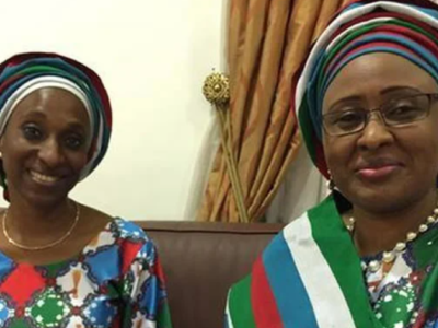 JUST IN: Aisha Buhari, Tallen, Osinbajo’s wife storm APC secretariat