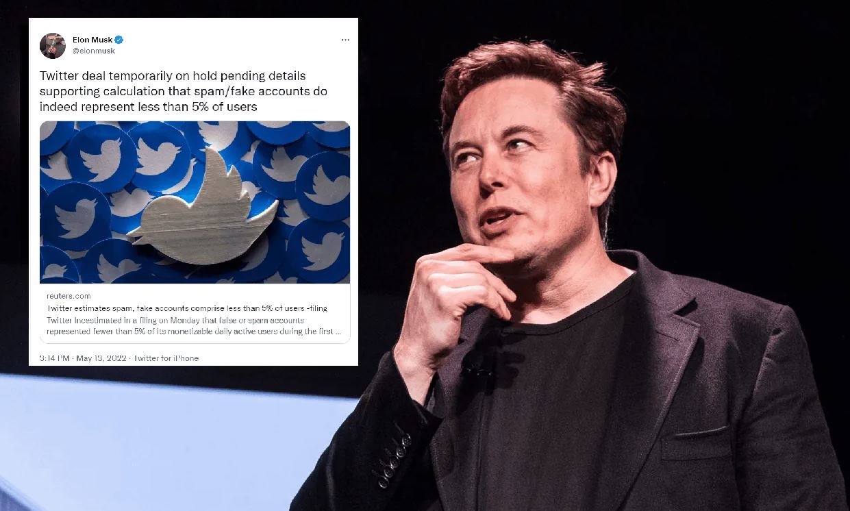 Elon Musk puts Twitter deal on hold over fake account details