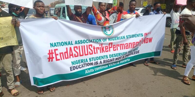 ASUU Strike: University students protest for second day in Benin-City