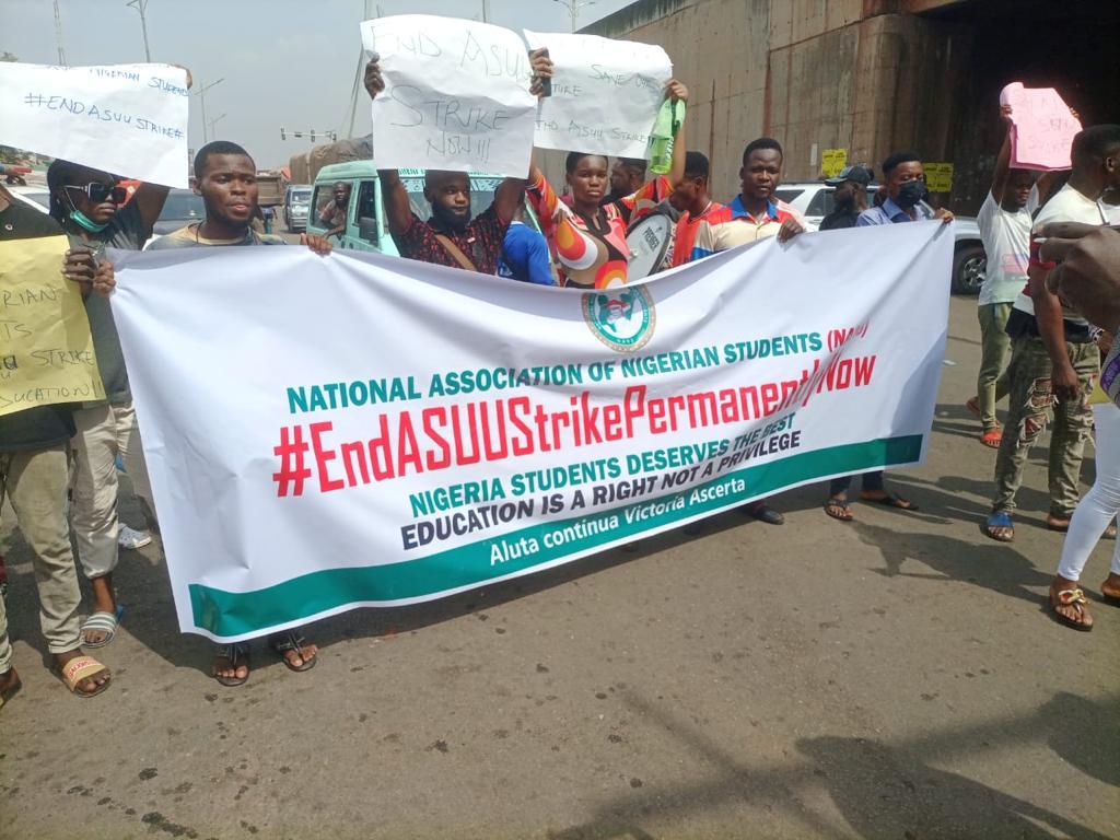 ASUU Strike: University students protest for second day in Benin-City