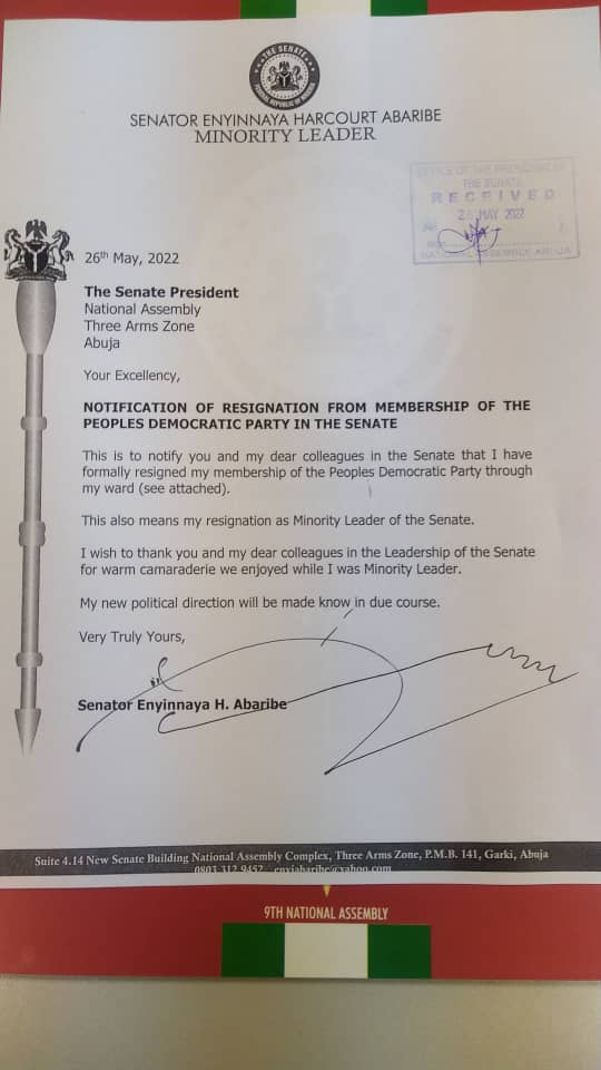 Abaribe resigns as Senate Minority Leader, dumps PDP for APGA