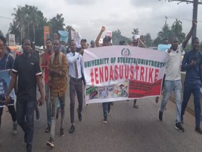 UNIBEN students protest as ASUU strike enters day 80