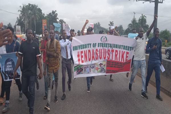 UNIBEN students protest as ASUU strike enters day 80