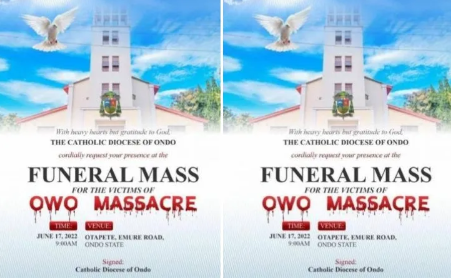 Catholic Church holds funeral mass for members killed in Owo