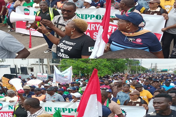 BREAKING: NLC protesters storm Sanwo-Olu’s office over ASUU strike