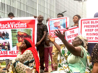 Relatives of Kaduna train attack victims’ protest in photos