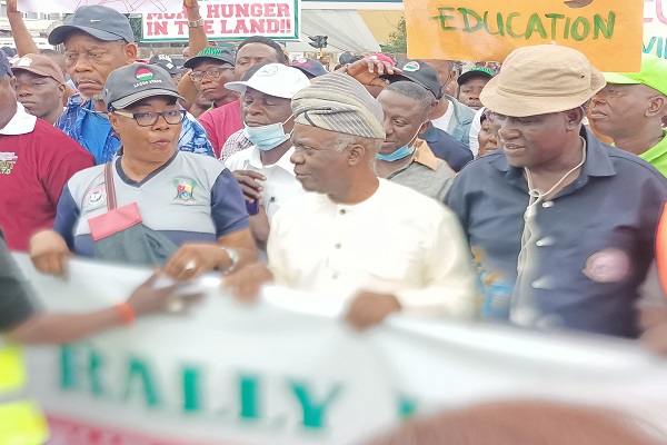 PICTORIAL: Falana joins NLC protesters in Lagos