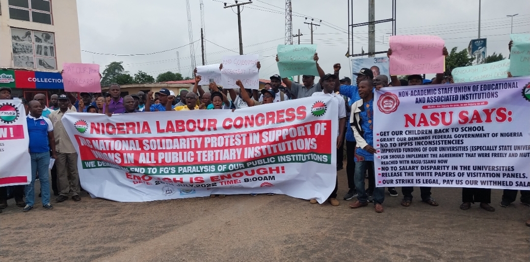 NLC holds nationwide protest in solidarity with striking university unions