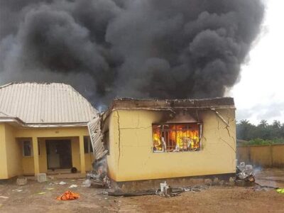 BREAKING: Hoodlums set INEC office ablaze in Enugu