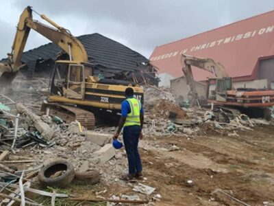 BREAKING: Three-storey building collapses in Abuja