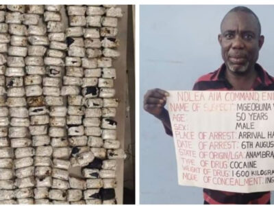 NDLEA operatives intercept 442 crystal meths at Lagos airport