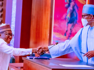 Buhari swears-in new RMAFC Chairman