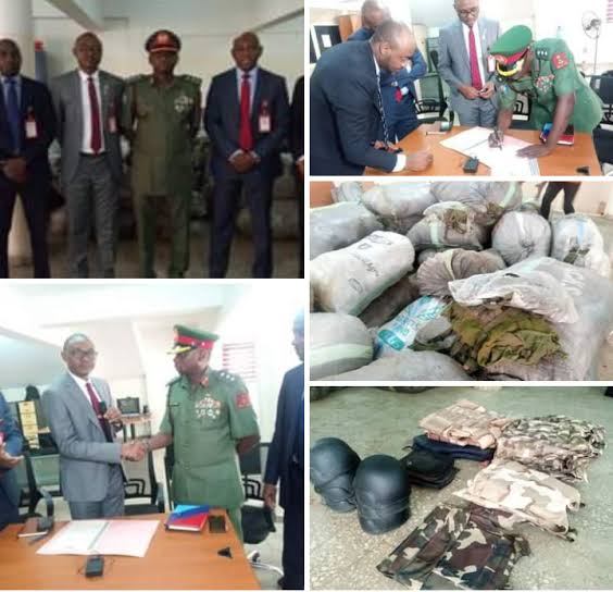 EFCC hands over recovered equipment, accoutrement to Nigerian military