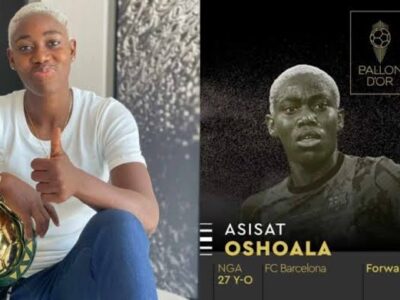 Nigeria’s Asisat Oshoala nominated for 2022 Ballon d’Or