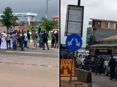 ASUU Strike: Gridlock as protesting students block Lagos airport road