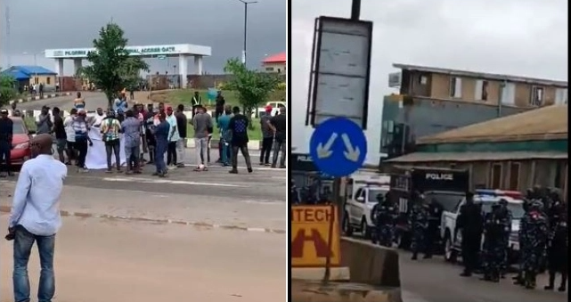 ASUU Strike: Gridlock as protesting students block Lagos airport road
