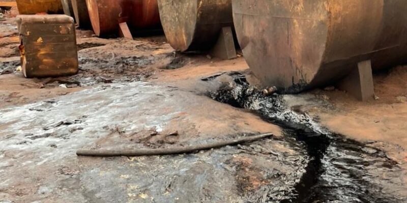 Economic Sabotage: Police busts illegal petroleum refining site, arrest 2 suspects