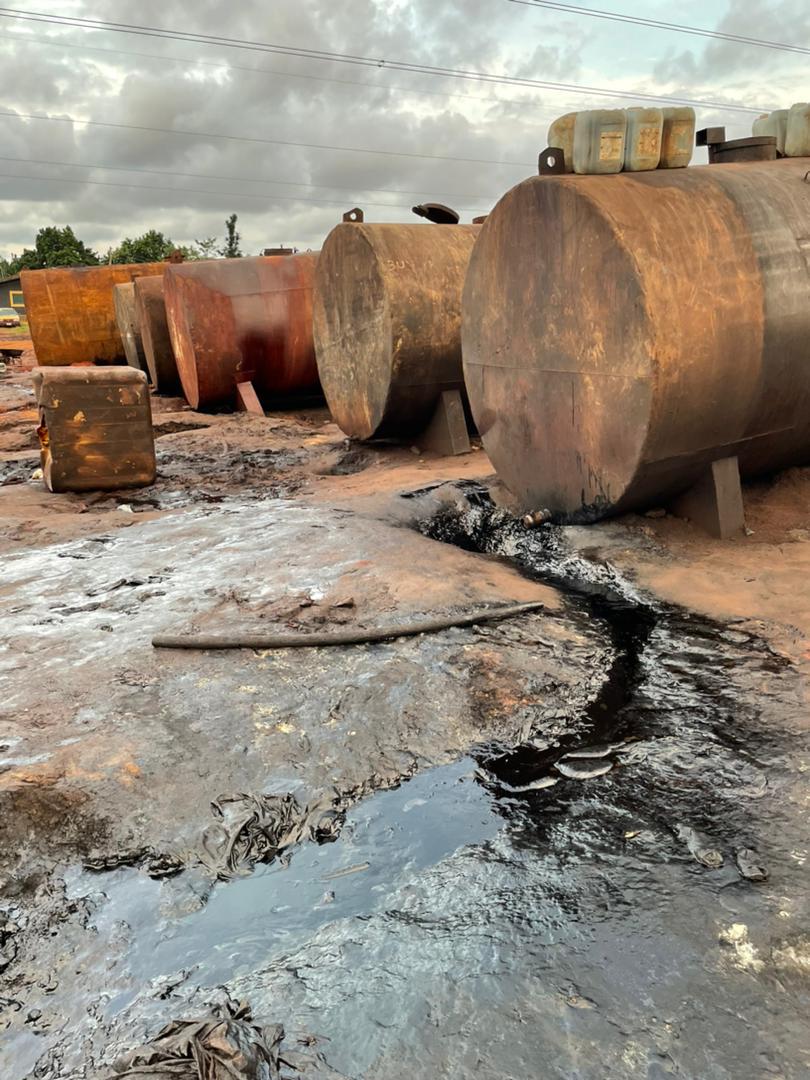 Economic Sabotage: Police busts illegal petroleum refining site, arrest 2 suspects