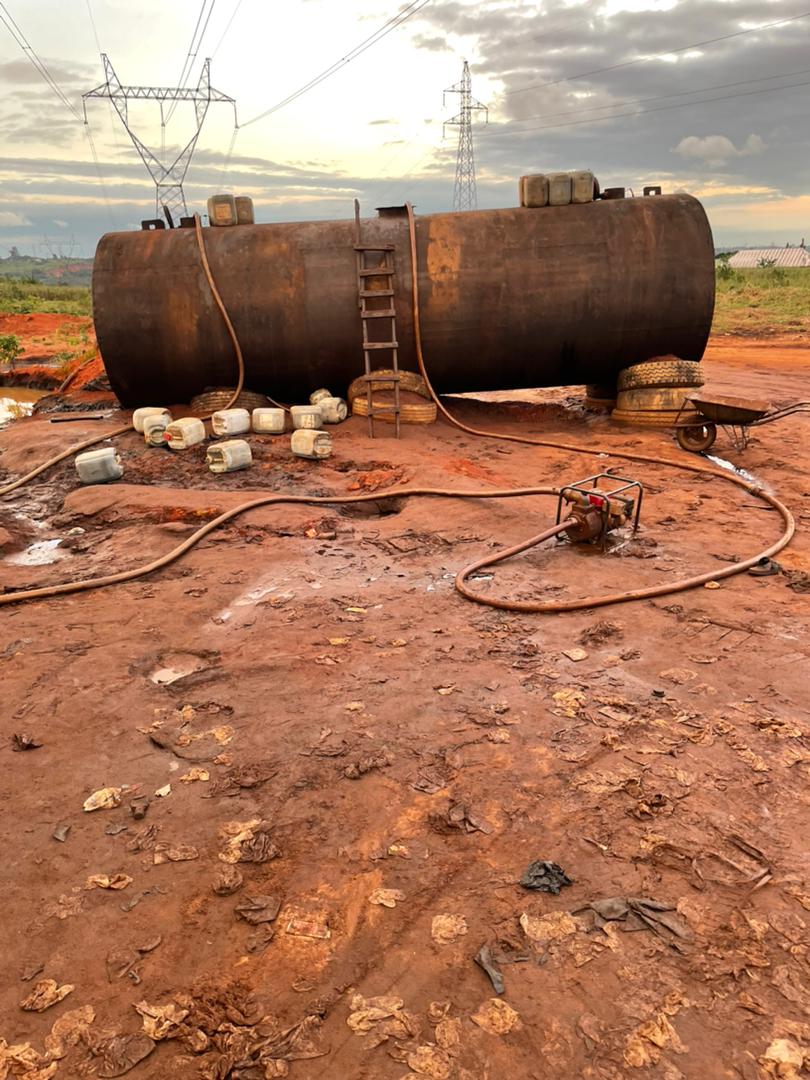 Economic Sabotage: Police busts illegal petroleum refining site, arrest 2 suspects