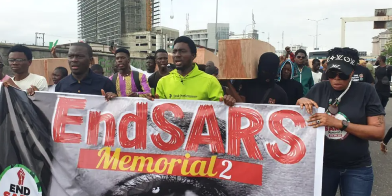Police fire teargas, water cannon at participants of #EndSARSMemorial