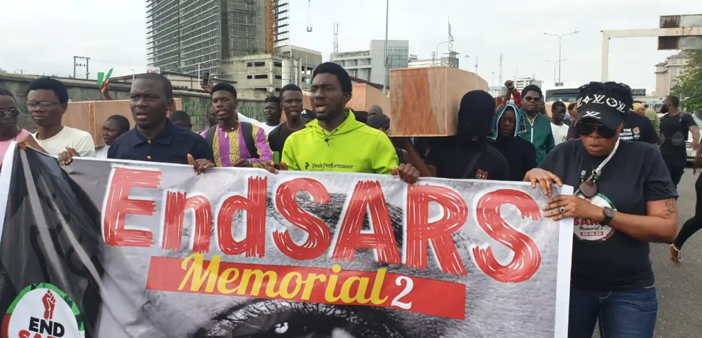 Police fire teargas, water cannon at participants of #EndSARSMemorial