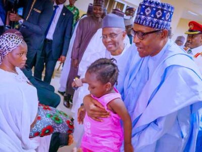 Buhari meets Kaduna train passengers freed after six months in captivity