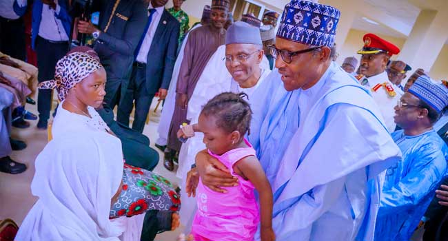 Buhari meets Kaduna train passengers freed after six months in captivity