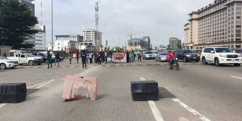 Nigerians Hold #EndSARSMemorial Procession At Lekki