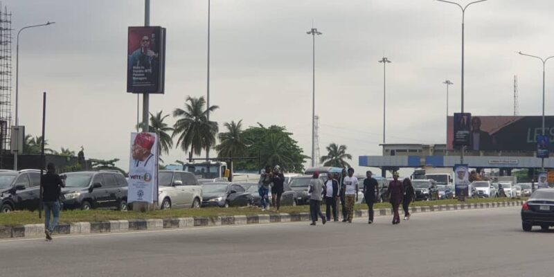 Gridlock at Lekki tollgate over #EndSARSmemorial procession