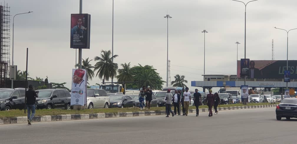 Gridlock at Lekki tollgate over #EndSARSmemorial procession
