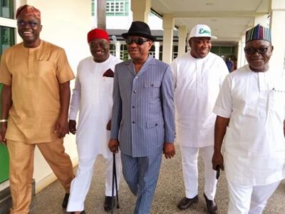 Ayu: Wike, Ortom present as five aggrieved PDP governors meet