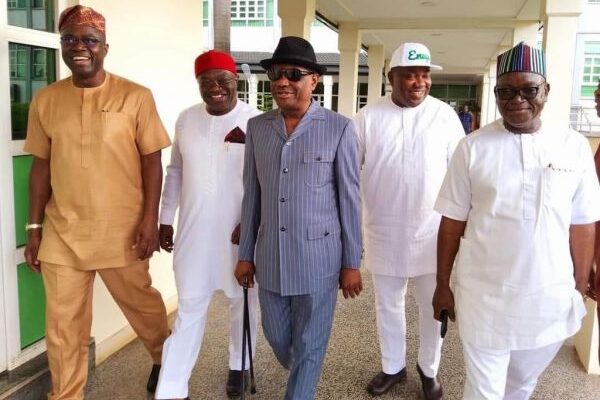 Ayu: Wike, Ortom present as five aggrieved PDP governors meet