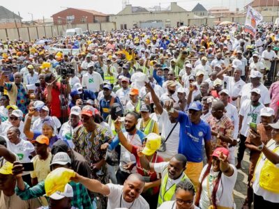 BREAKING: Photos as thousands of youths mobilise for Tinubu, Obasa