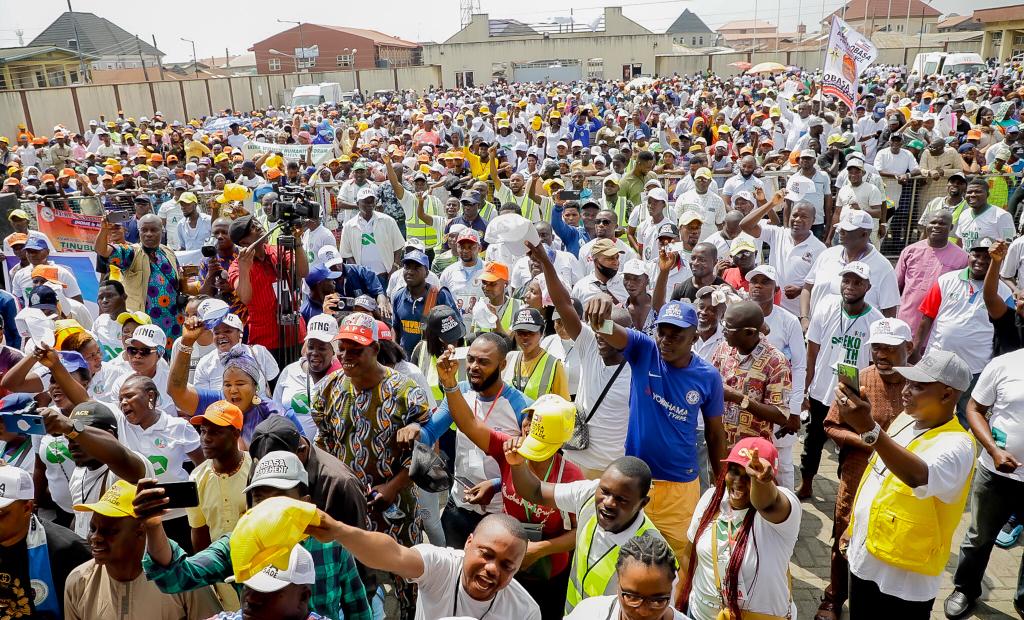 BREAKING: Photos as thousands of youths mobilise for Tinubu, Obasa