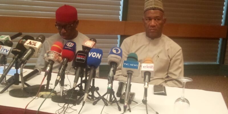 2023 General Elections: At joint briefing, Okowa, Baba-Ahmed ask INEC to cancel elections